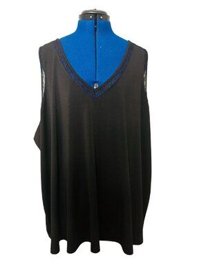 Torrid Black Sleeveless Tank Lace Trim 5X